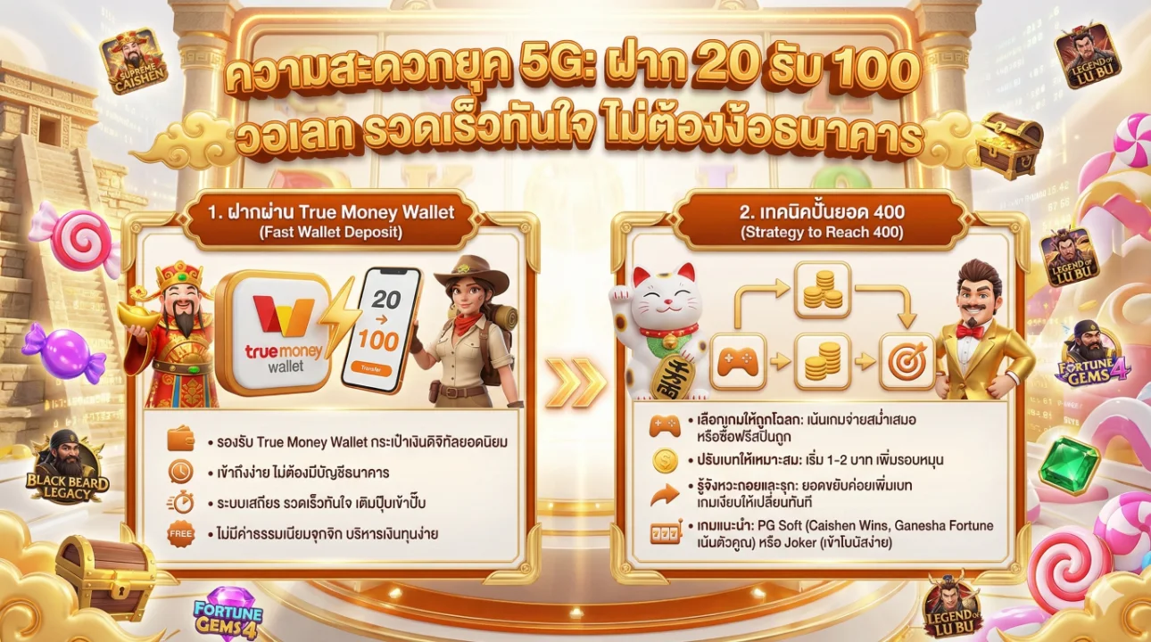ฝาก 20 รับ 100 วอเลท