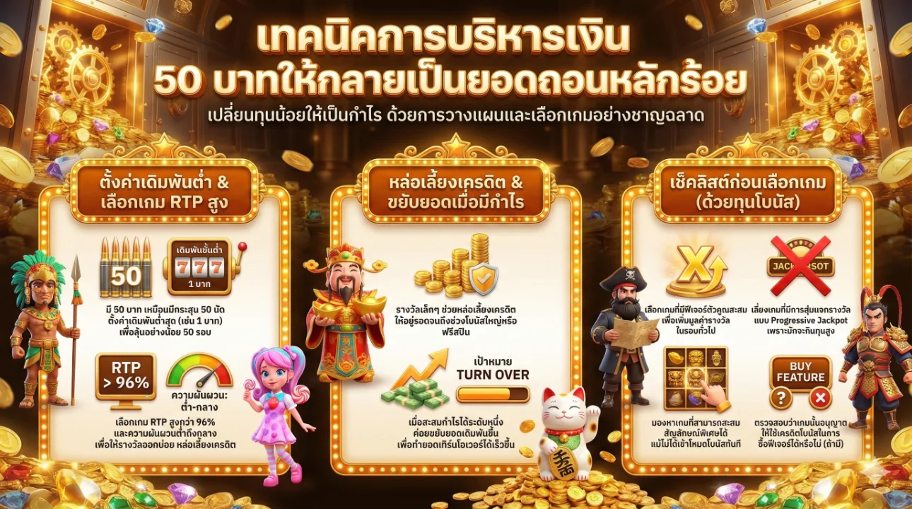 โปรทุนน้อยฝาก 1 บาทรับ 50 ถอนไม่อั้น