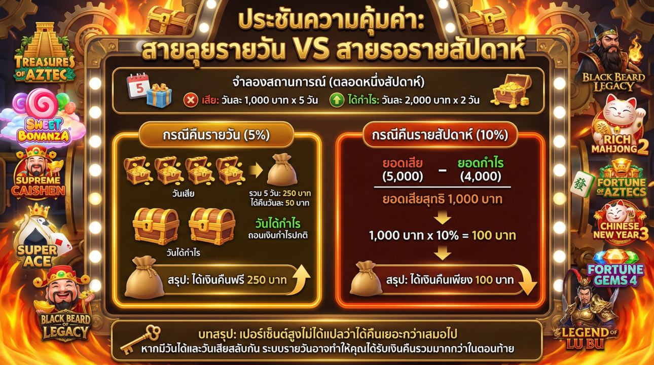 ประชันความคุ้มค่า คืนรายวัน VS คืนรายสัปดาห์