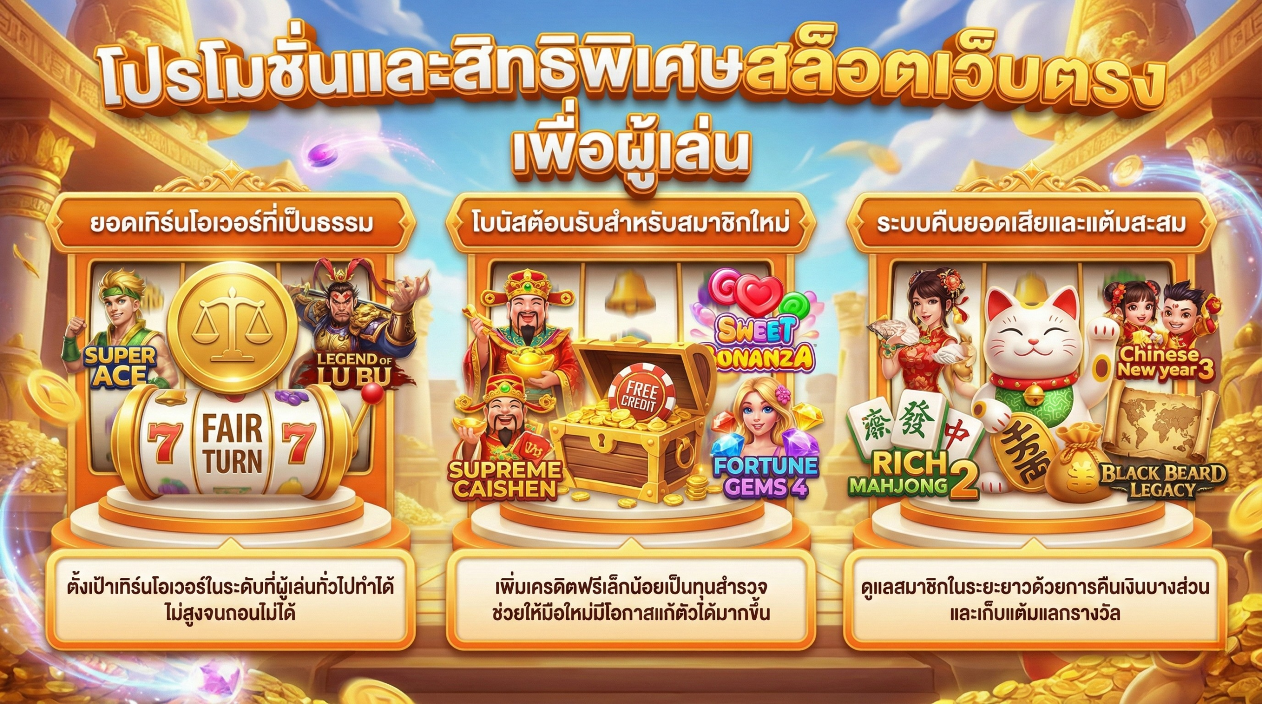 สิทธิพิเศษและโปรโมชั่นสล็อตเว็บตรงเพื่อผู้เล่น