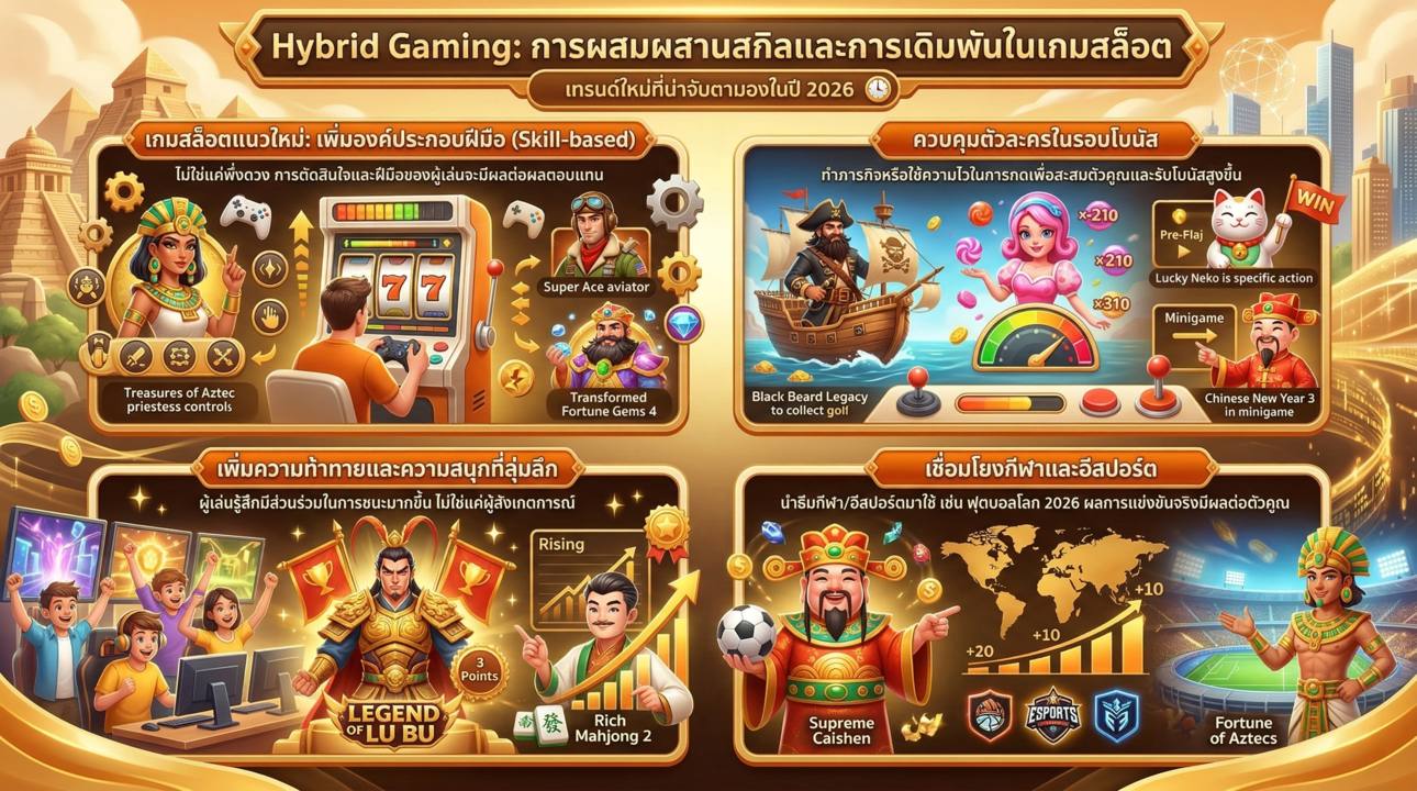 Hybrid Gaming พลิกโฉมสล็อต 2026 ใช้ฝีมือผสานดวง พิชิตโบนัส