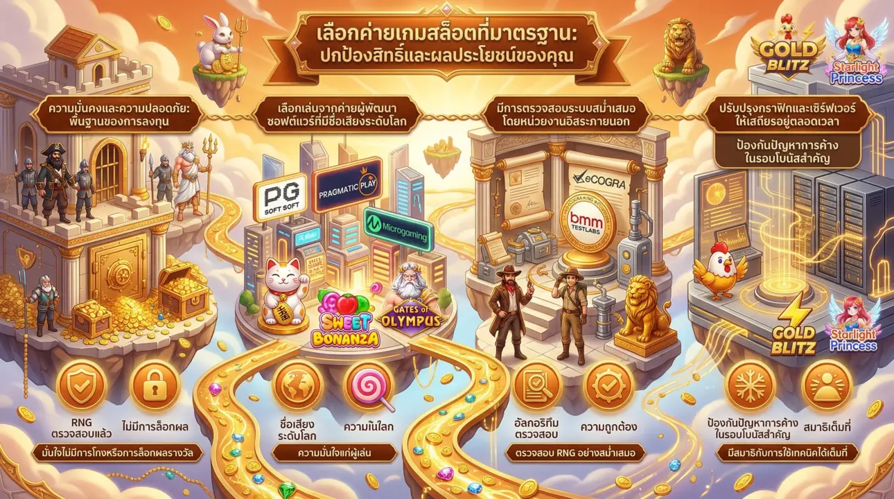 คู่มือเลือกค่ายสล็อตมาตรฐาน ปลอดภัย มั่นใจ ไม่โกง