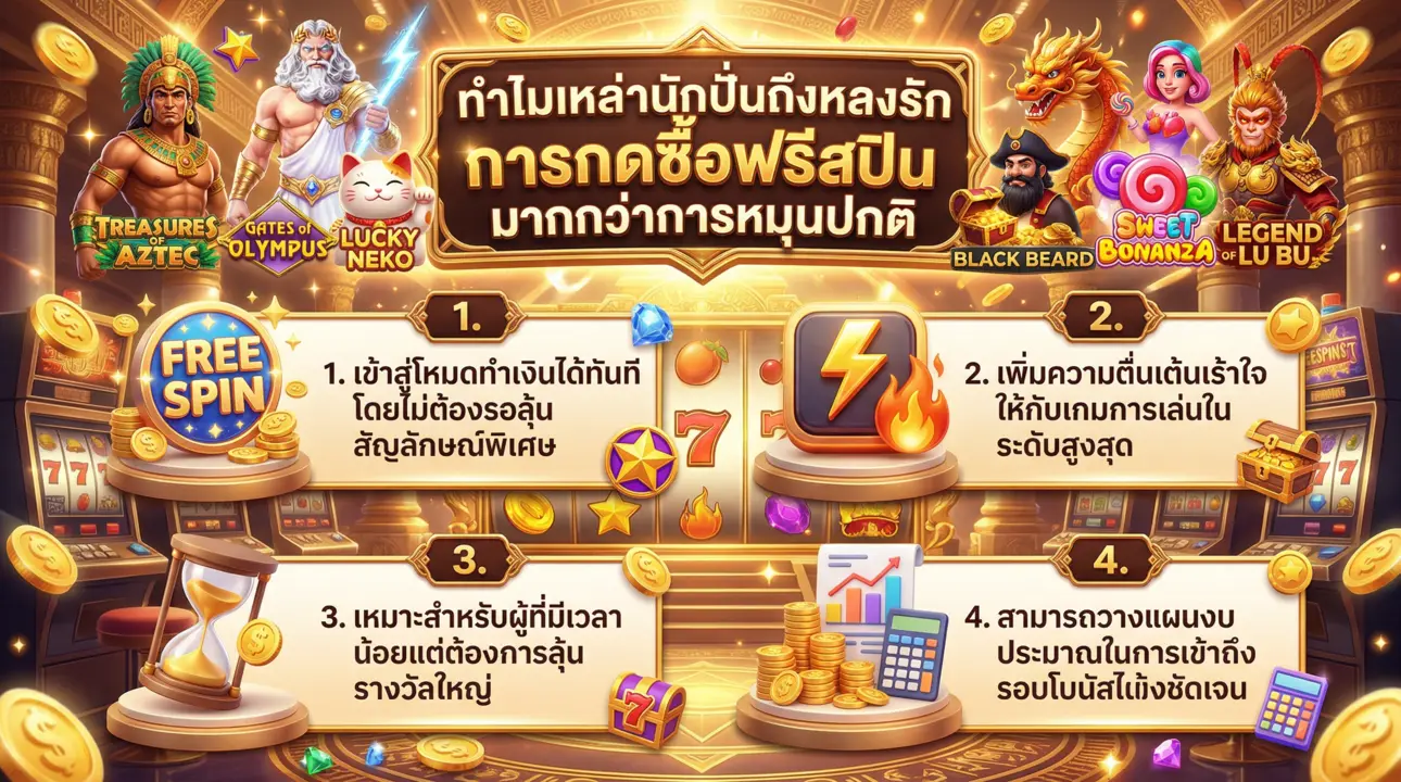 ทางลัดสู่โบนัส เจาะเหตุผลทำไมเซียนชอบซื้อฟรีสปิน