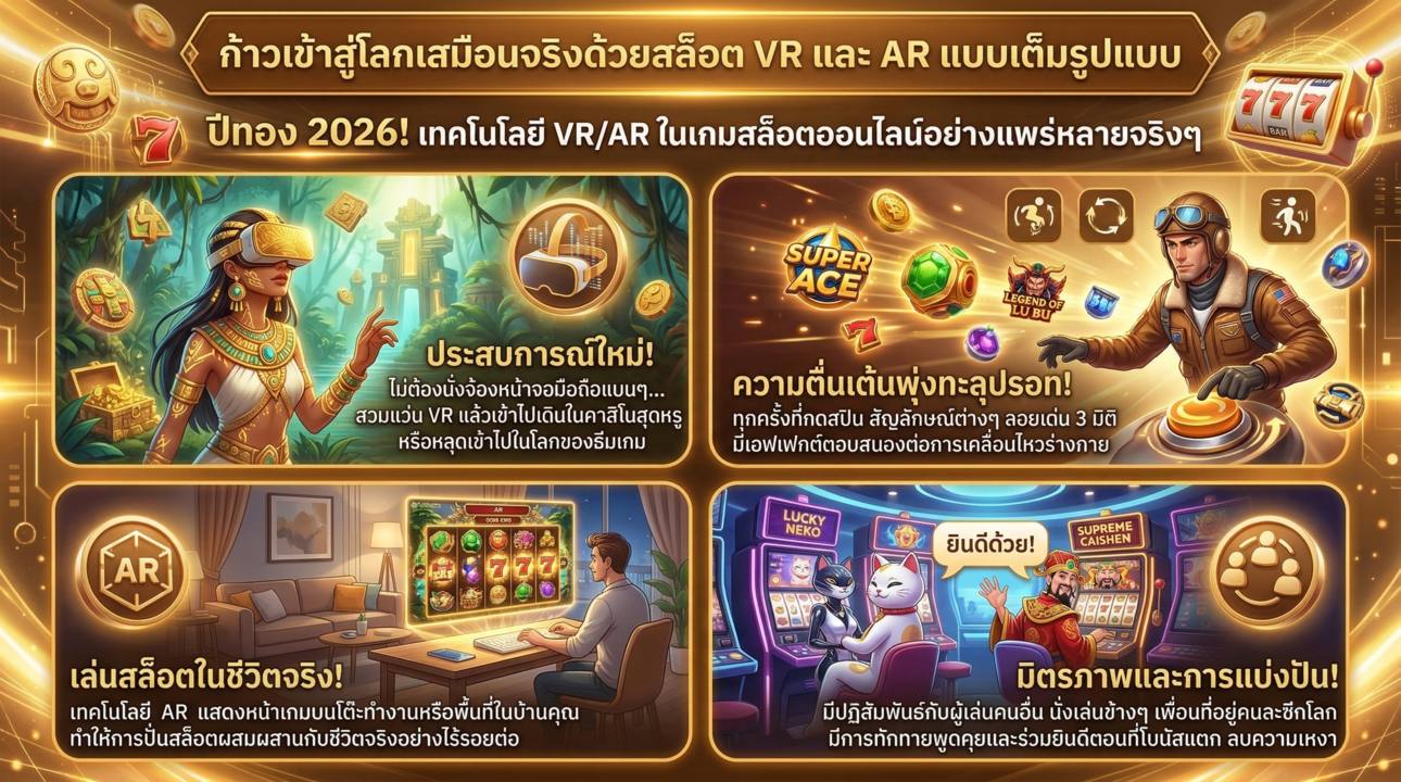 สล็อต VR & AR ทะลุมิติสู่โลกการเดิมพันเสมือนจริงแห่งปี 2026