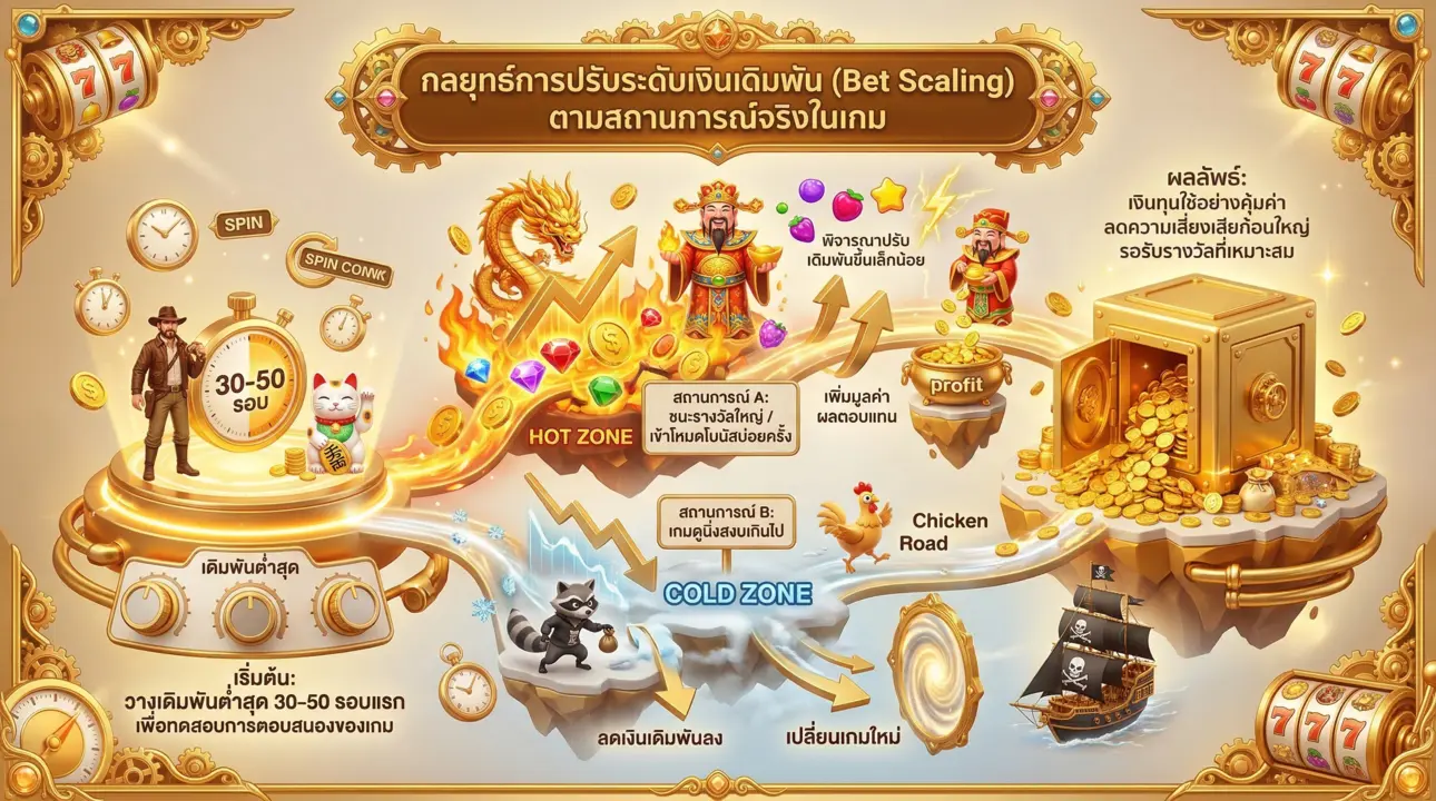 เทคนิคคุมทุนสล็อต เริ่มต่ำ ปรับเบทร้อน-เย็น ทำกำไรสูงสุด