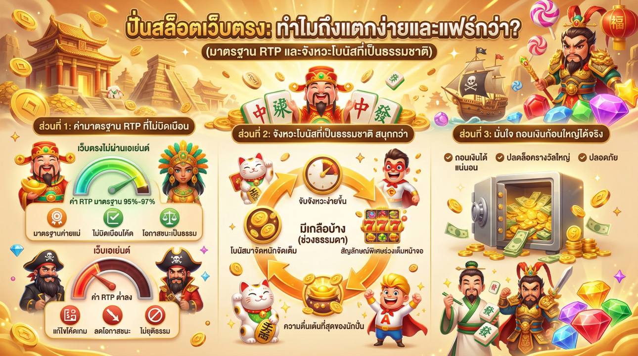 เว็บตรง แตกง่าย มั่นใจมาตรฐาน RTP และโบนัสที่ยุติธรรม